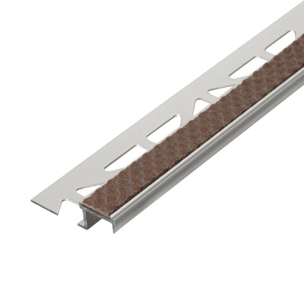 Treppenprofil aus Aluminium mit Antirutschbeschichtung kakao