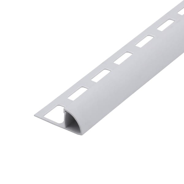 Kwartrond profiel PVC zilvergrijs 8 mm 250 cm