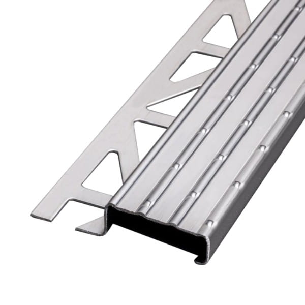Step profile anti-slip stainless steel natural 9 mm 150 cm